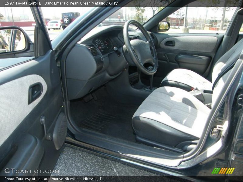 Dark Emerald Pearl Green Metallic / Gray 1997 Toyota Corolla