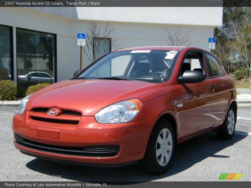 Tango Red / Black 2007 Hyundai Accent GS Coupe