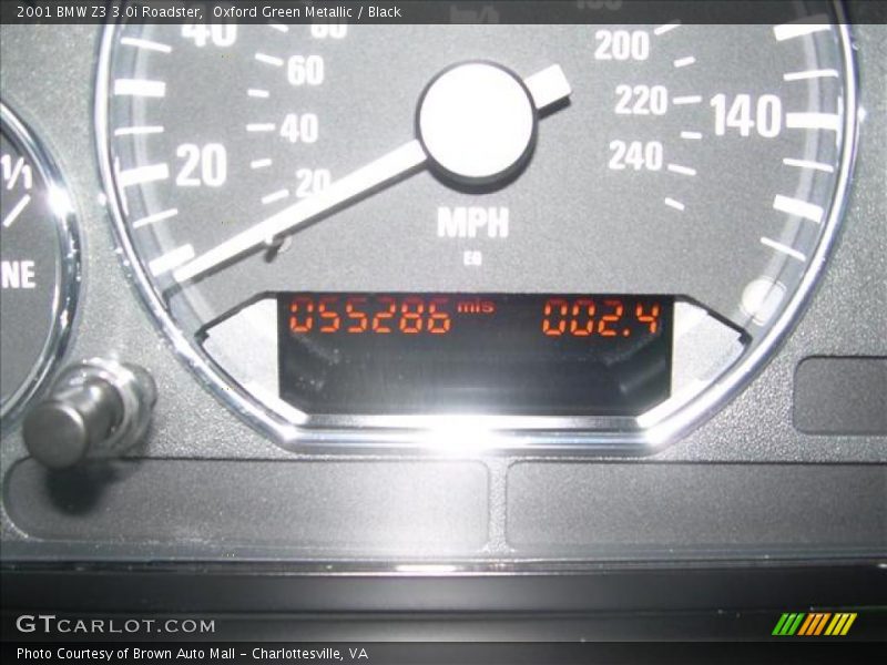 Oxford Green Metallic / Black 2001 BMW Z3 3.0i Roadster