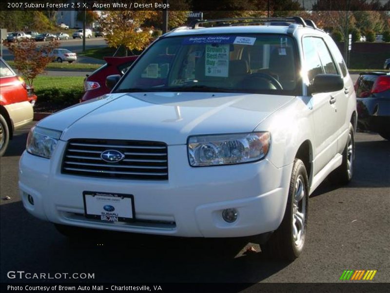 Aspen White / Desert Beige 2007 Subaru Forester 2.5 X