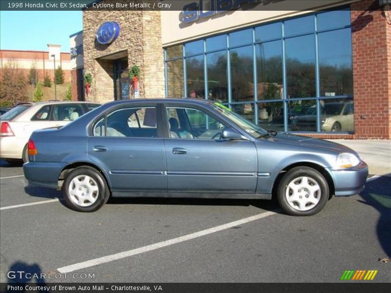 Cyclone Blue Metallic / Gray 1998 Honda Civic EX Sedan