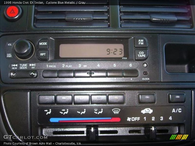 Cyclone Blue Metallic / Gray 1998 Honda Civic EX Sedan