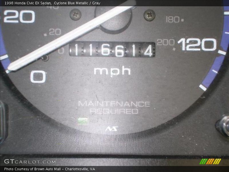 Cyclone Blue Metallic / Gray 1998 Honda Civic EX Sedan