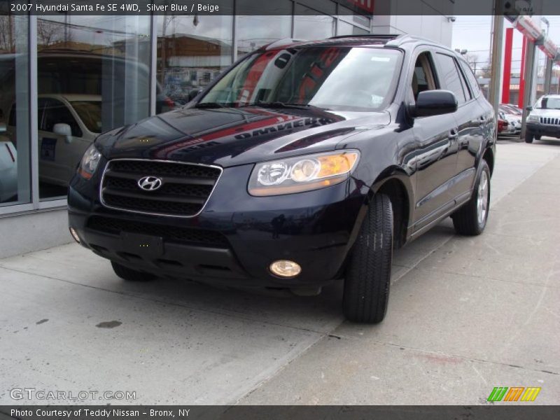 Silver Blue / Beige 2007 Hyundai Santa Fe SE 4WD