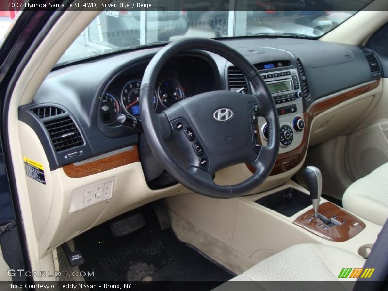 Silver Blue / Beige 2007 Hyundai Santa Fe SE 4WD