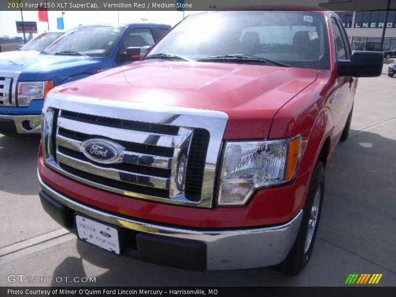 Vermillion Red / Medium Stone 2010 Ford F150 XLT SuperCab