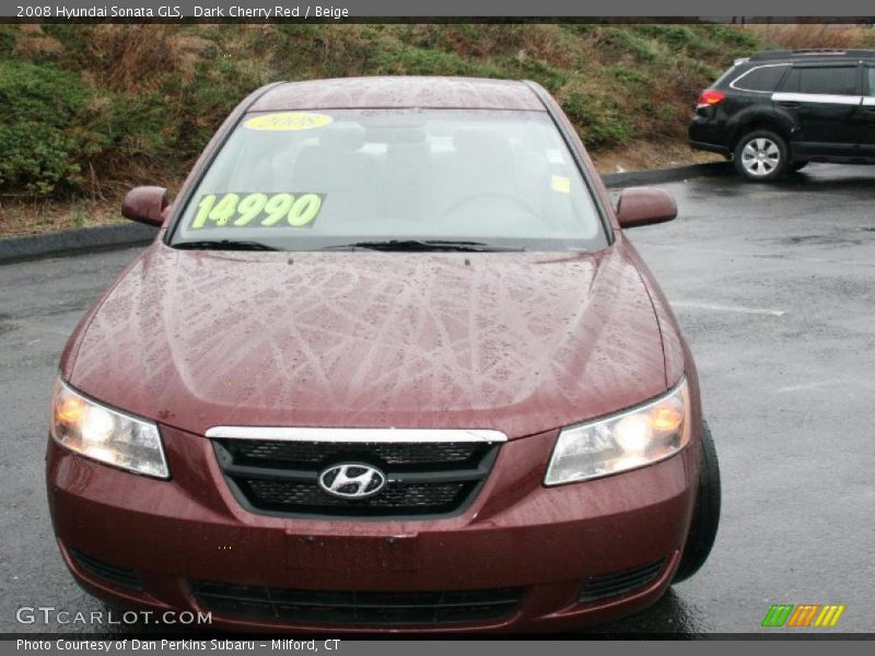 Dark Cherry Red / Beige 2008 Hyundai Sonata GLS