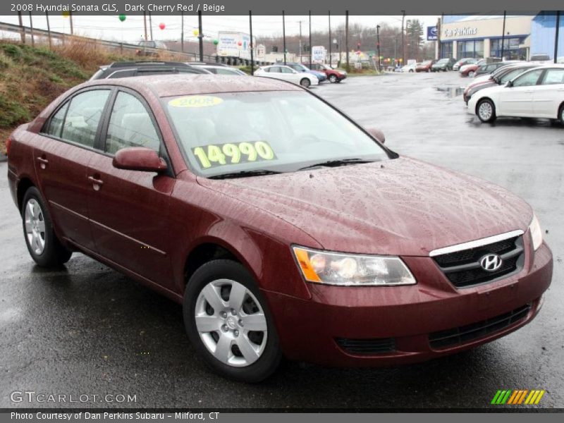Dark Cherry Red / Beige 2008 Hyundai Sonata GLS