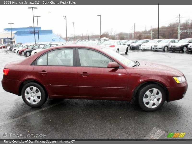 Dark Cherry Red / Beige 2008 Hyundai Sonata GLS