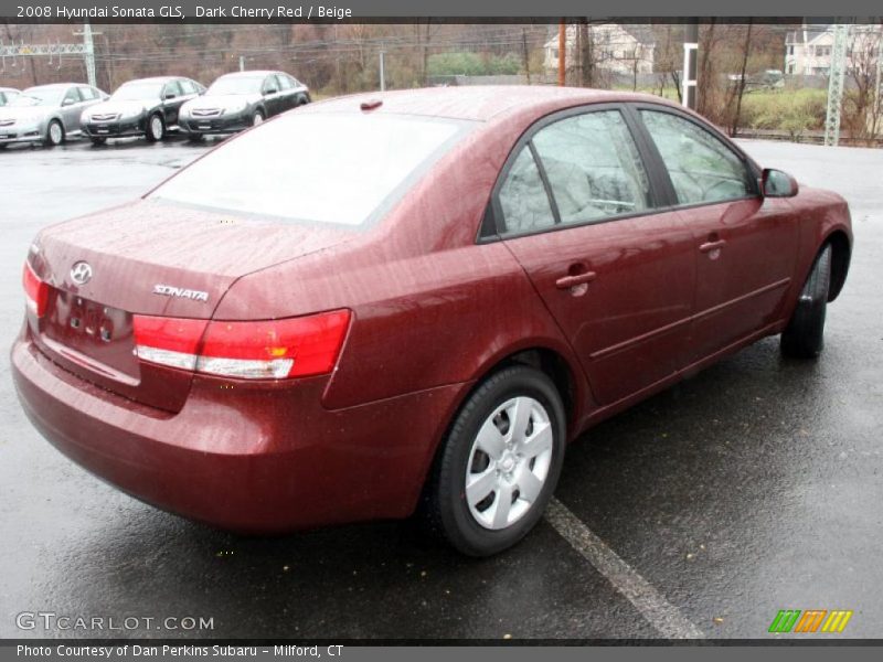 Dark Cherry Red / Beige 2008 Hyundai Sonata GLS