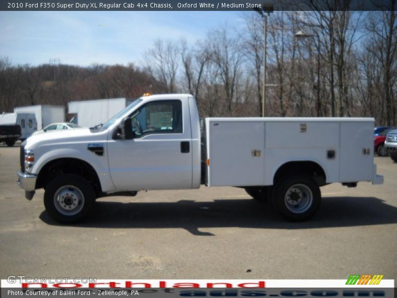 Oxford White / Medium Stone 2010 Ford F350 Super Duty XL Regular Cab 4x4 Chassis