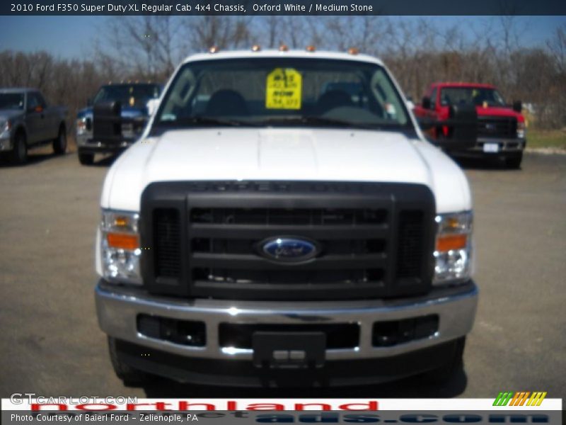 Oxford White / Medium Stone 2010 Ford F350 Super Duty XL Regular Cab 4x4 Chassis