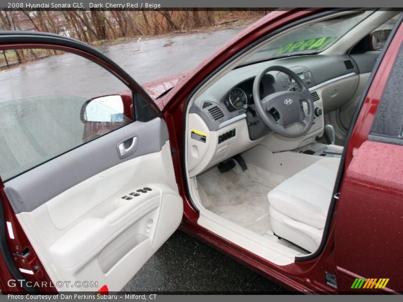 Dark Cherry Red / Beige 2008 Hyundai Sonata GLS