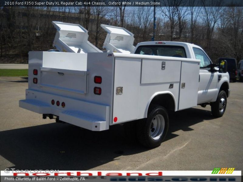 Oxford White / Medium Stone 2010 Ford F350 Super Duty XL Regular Cab 4x4 Chassis