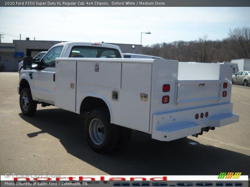Oxford White / Medium Stone 2010 Ford F350 Super Duty XL Regular Cab 4x4 Chassis