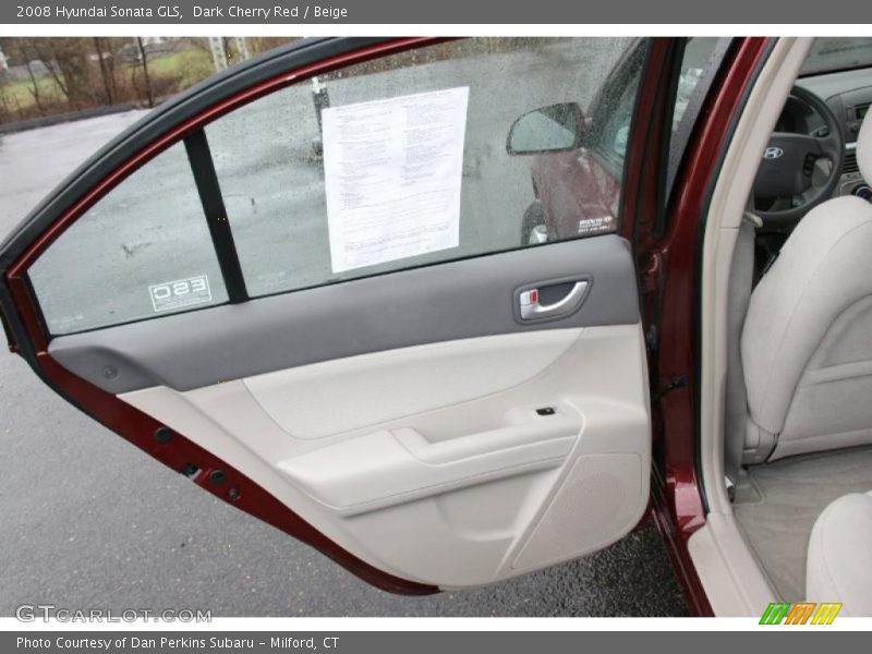 Dark Cherry Red / Beige 2008 Hyundai Sonata GLS