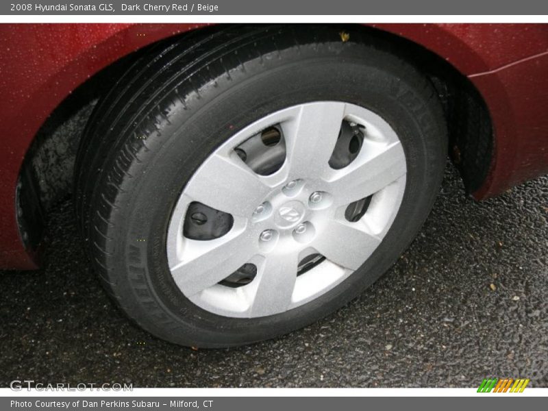 Dark Cherry Red / Beige 2008 Hyundai Sonata GLS