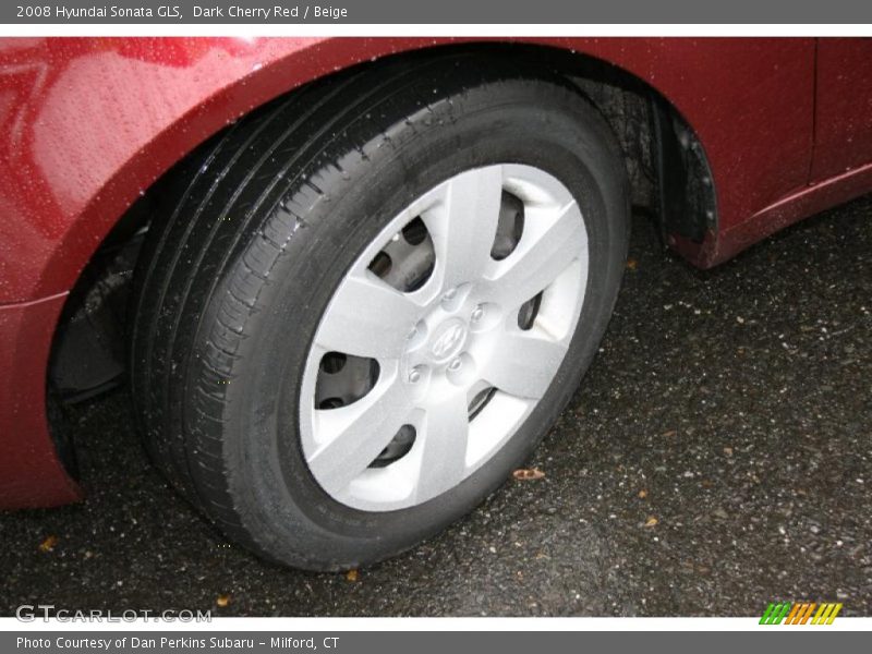 Dark Cherry Red / Beige 2008 Hyundai Sonata GLS