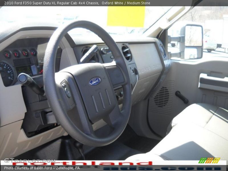 Oxford White / Medium Stone 2010 Ford F350 Super Duty XL Regular Cab 4x4 Chassis