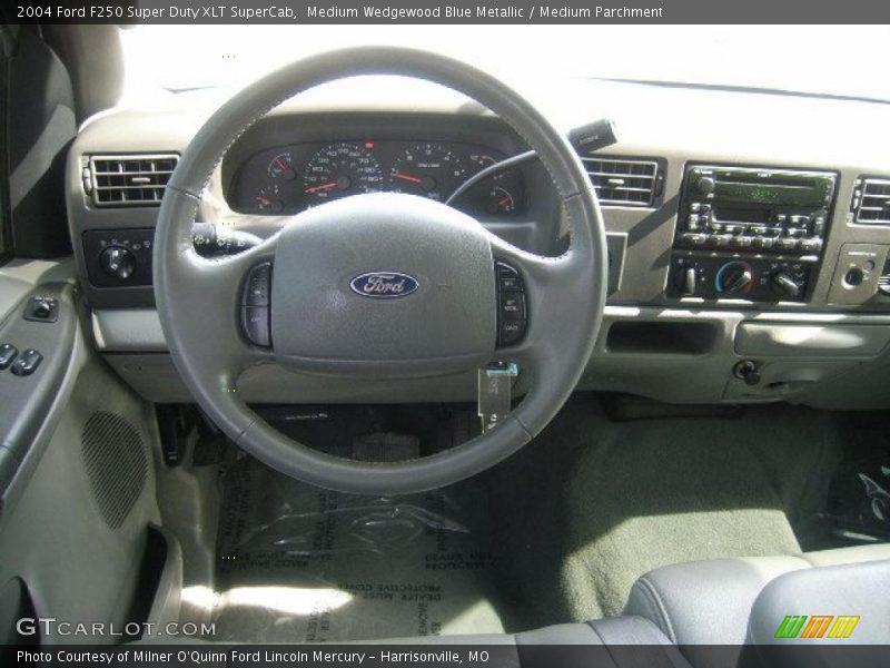 Medium Wedgewood Blue Metallic / Medium Parchment 2004 Ford F250 Super Duty XLT SuperCab
