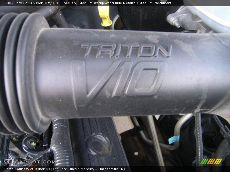 Medium Wedgewood Blue Metallic / Medium Parchment 2004 Ford F250 Super Duty XLT SuperCab