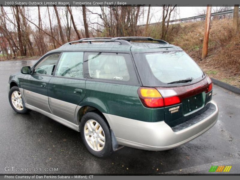 Timberline Green Pearl / Beige 2003 Subaru Outback Limited Wagon