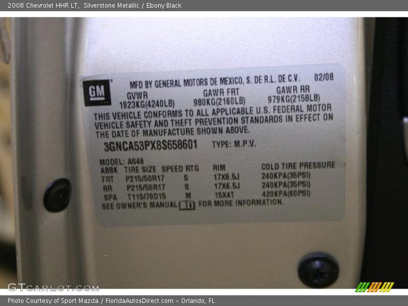 Silverstone Metallic / Ebony Black 2008 Chevrolet HHR LT