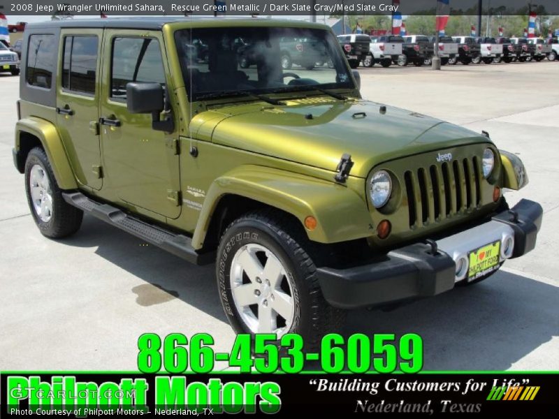 Rescue Green Metallic / Dark Slate Gray/Med Slate Gray 2008 Jeep Wrangler Unlimited Sahara