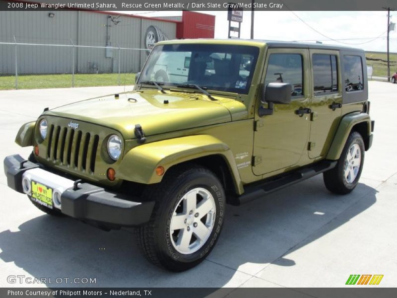 Rescue Green Metallic / Dark Slate Gray/Med Slate Gray 2008 Jeep Wrangler Unlimited Sahara