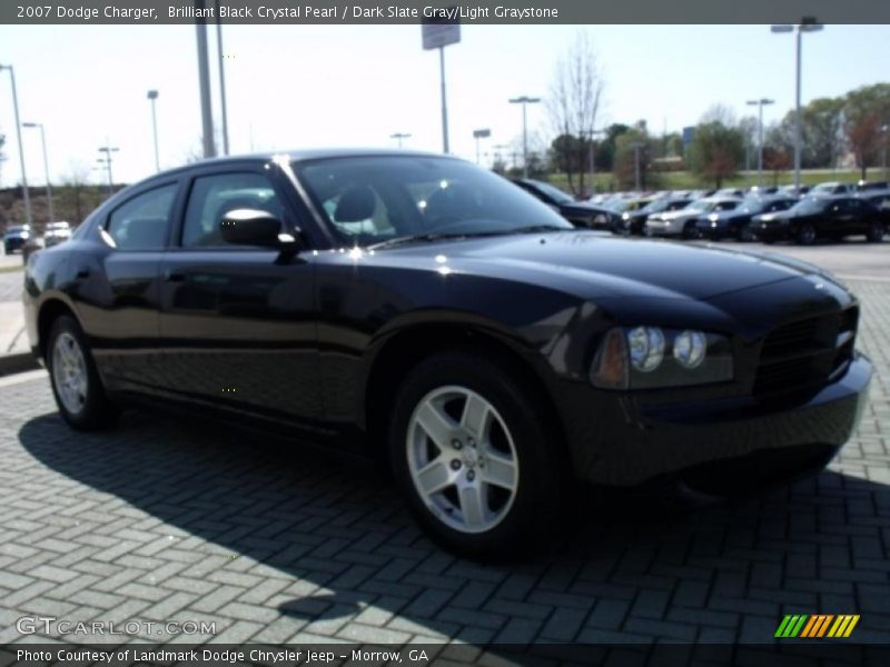 Brilliant Black Crystal Pearl / Dark Slate Gray/Light Graystone 2007 Dodge Charger