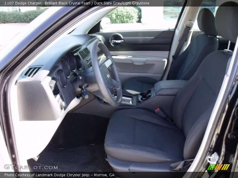 Brilliant Black Crystal Pearl / Dark Slate Gray/Light Graystone 2007 Dodge Charger