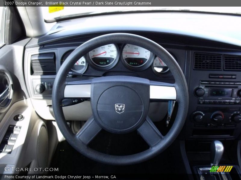 Brilliant Black Crystal Pearl / Dark Slate Gray/Light Graystone 2007 Dodge Charger