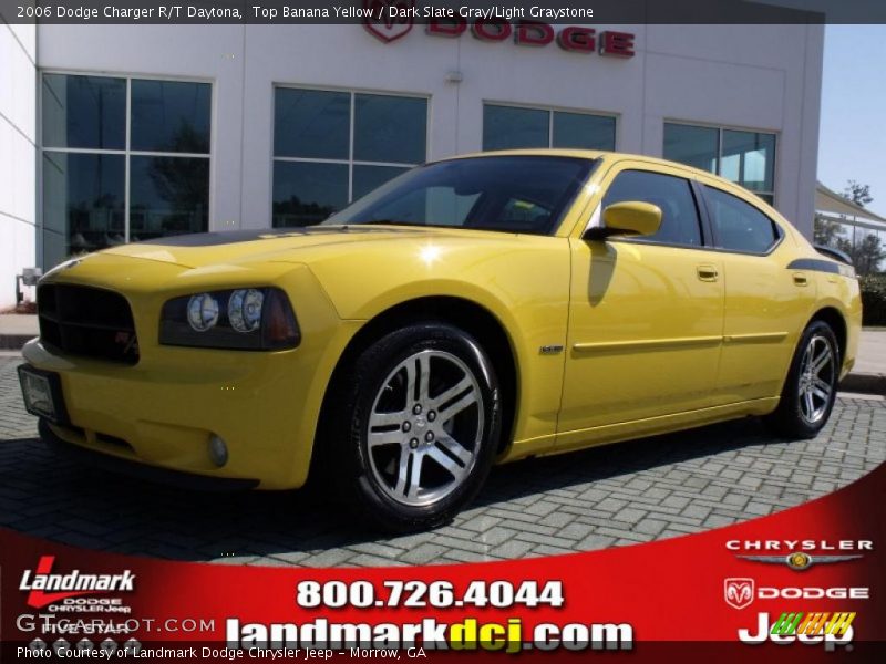 Top Banana Yellow / Dark Slate Gray/Light Graystone 2006 Dodge Charger R/T Daytona