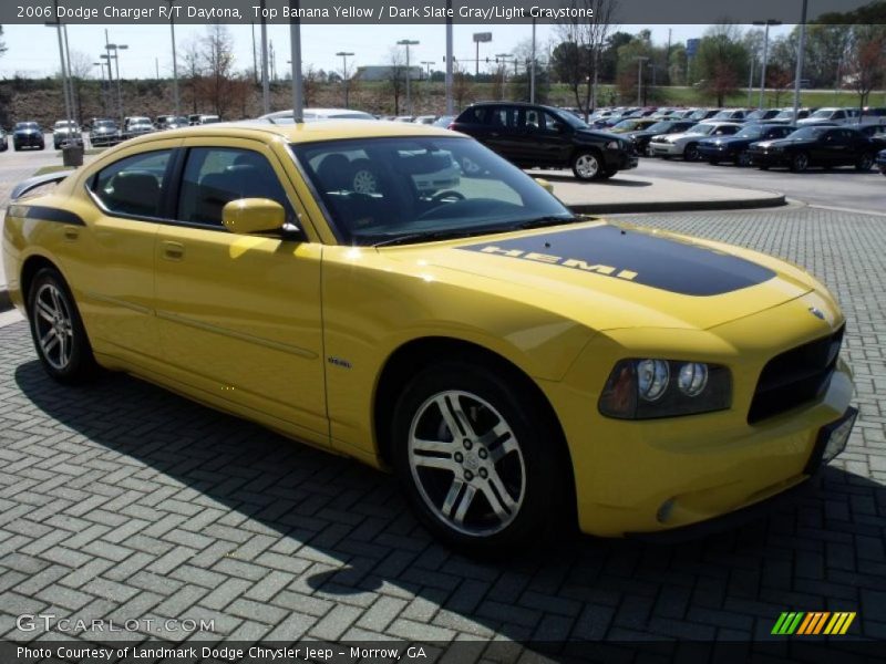 Top Banana Yellow / Dark Slate Gray/Light Graystone 2006 Dodge Charger R/T Daytona