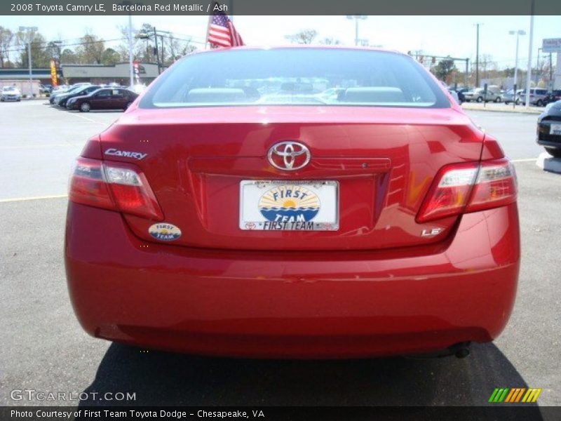Barcelona Red Metallic / Ash 2008 Toyota Camry LE