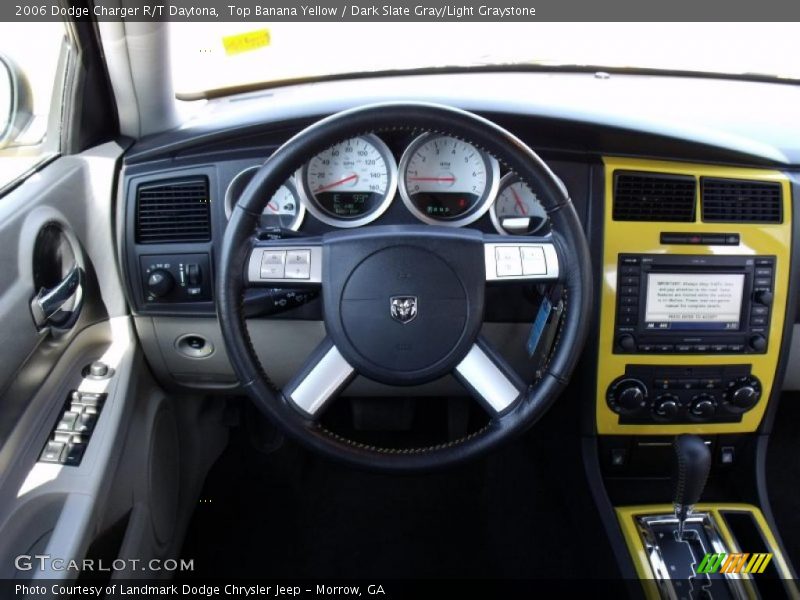 Top Banana Yellow / Dark Slate Gray/Light Graystone 2006 Dodge Charger R/T Daytona