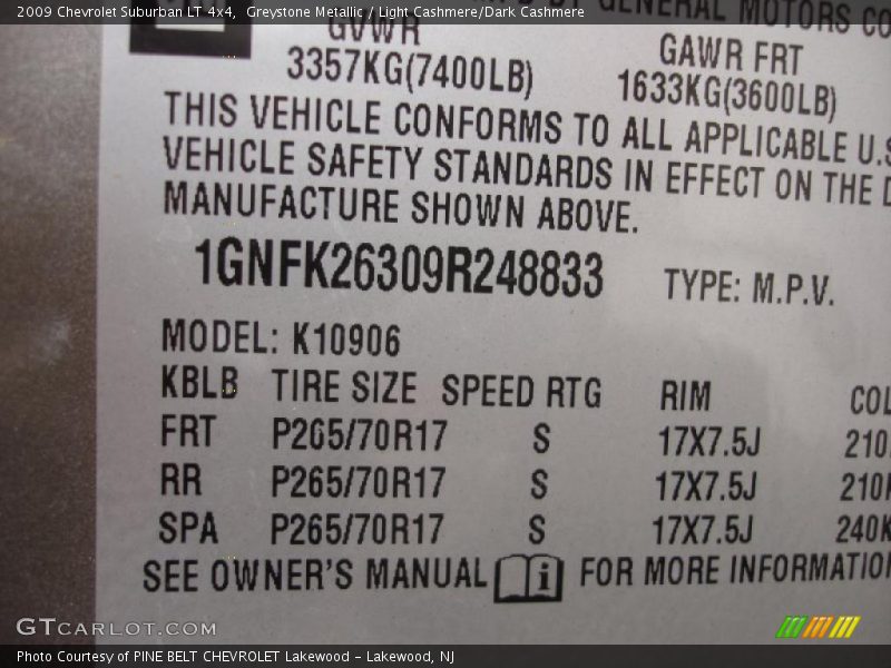 Greystone Metallic / Light Cashmere/Dark Cashmere 2009 Chevrolet Suburban LT 4x4
