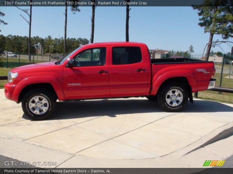 Radiant Red / Graphite Gray 2007 Toyota Tacoma V6 PreRunner TRD Double Cab