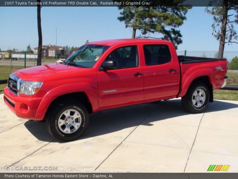 Radiant Red / Graphite Gray 2007 Toyota Tacoma V6 PreRunner TRD Double Cab