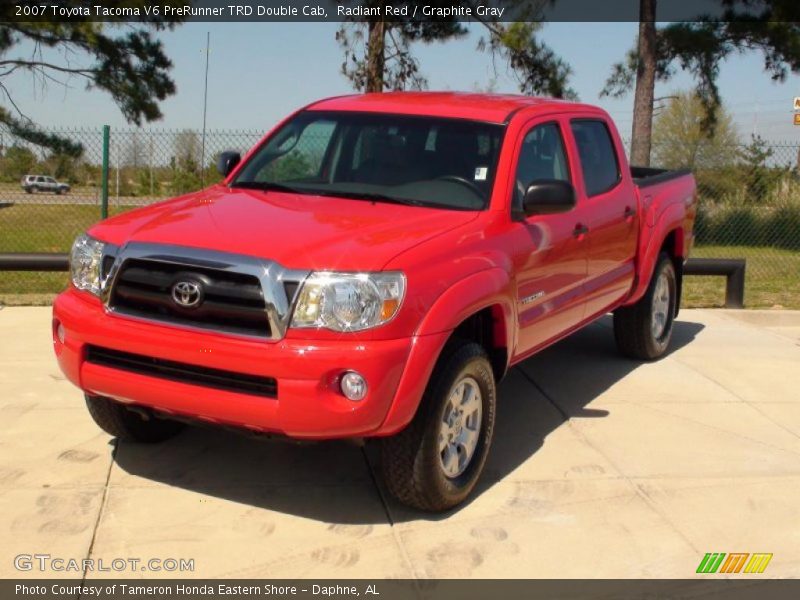 Radiant Red / Graphite Gray 2007 Toyota Tacoma V6 PreRunner TRD Double Cab