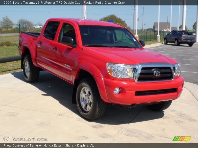 Radiant Red / Graphite Gray 2007 Toyota Tacoma V6 PreRunner TRD Double Cab