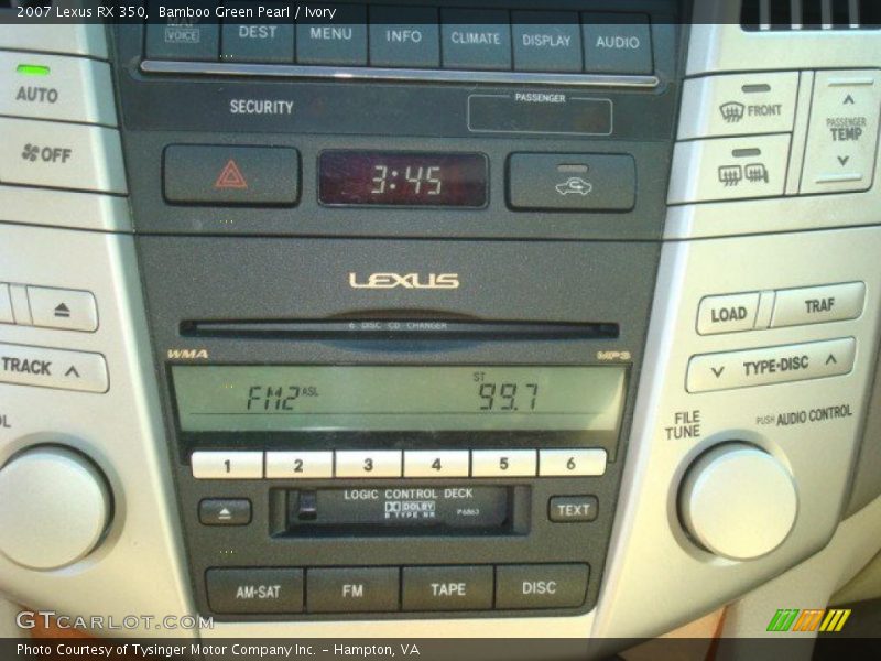 Bamboo Green Pearl / Ivory 2007 Lexus RX 350