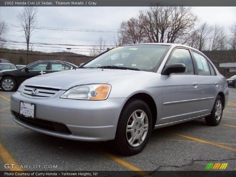 Titanium Metallic / Gray 2002 Honda Civic LX Sedan
