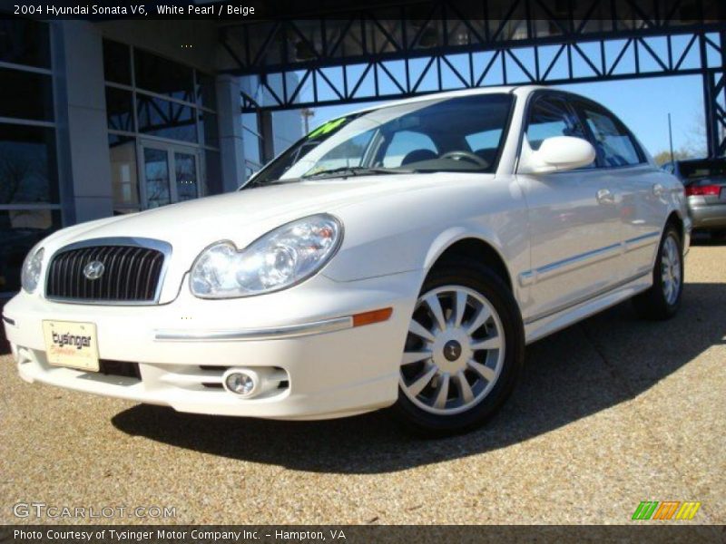 White Pearl / Beige 2004 Hyundai Sonata V6