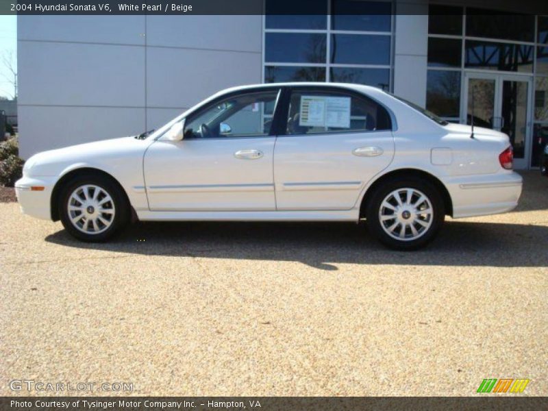 White Pearl / Beige 2004 Hyundai Sonata V6
