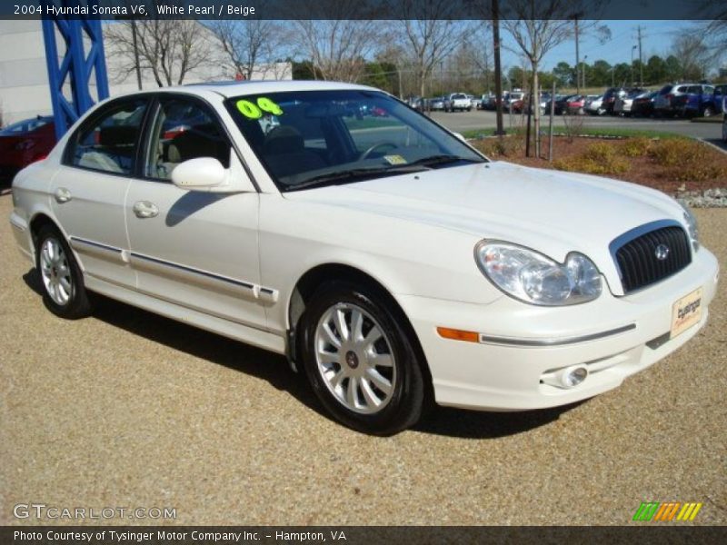White Pearl / Beige 2004 Hyundai Sonata V6