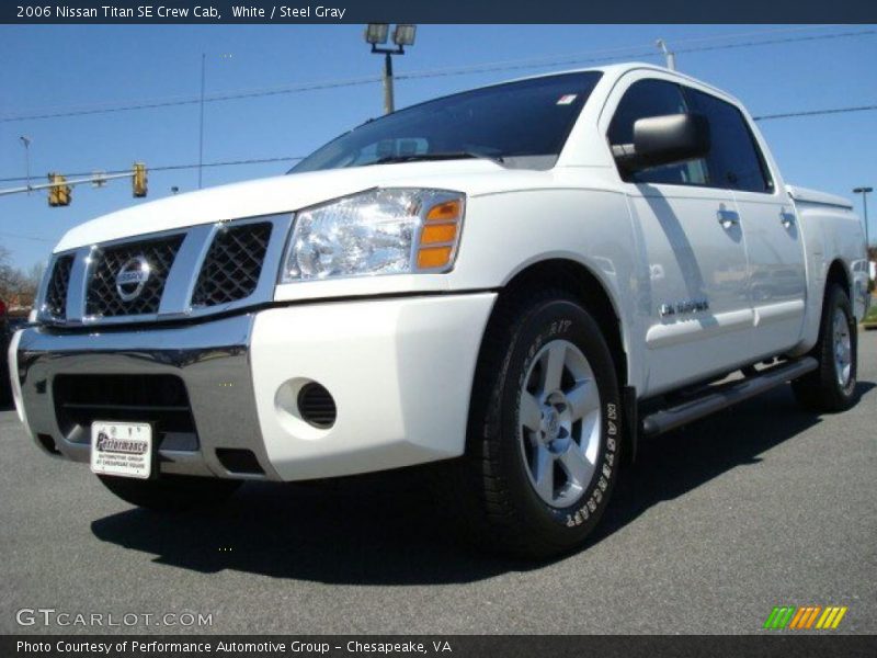 White / Steel Gray 2006 Nissan Titan SE Crew Cab