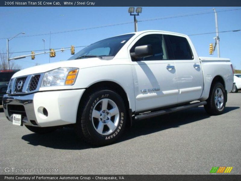 White / Steel Gray 2006 Nissan Titan SE Crew Cab