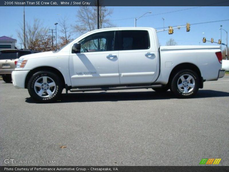 White / Steel Gray 2006 Nissan Titan SE Crew Cab