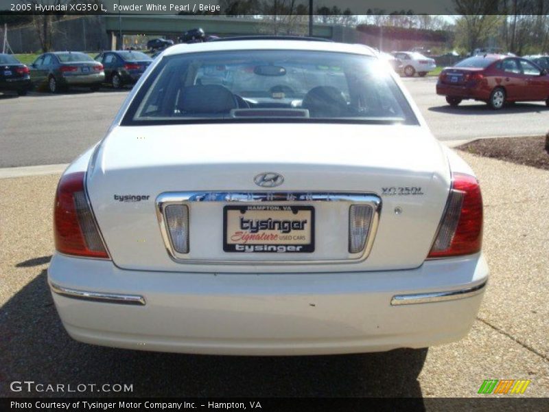 Powder White Pearl / Beige 2005 Hyundai XG350 L